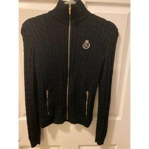 Beautiful Lauren short sweater green label zip up